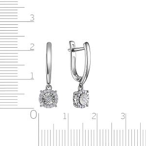 Серьги с английским замком из белого золота с бриллиантами