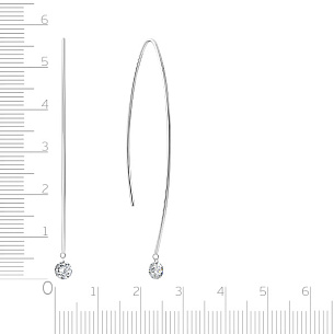 Серьги Продевки из белого золота с бриллиантами