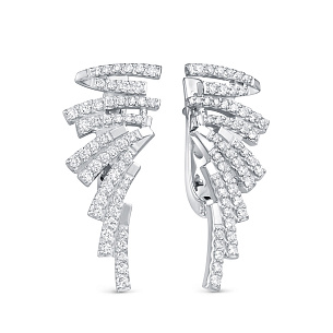 Серьги из белого золота с бриллиантом