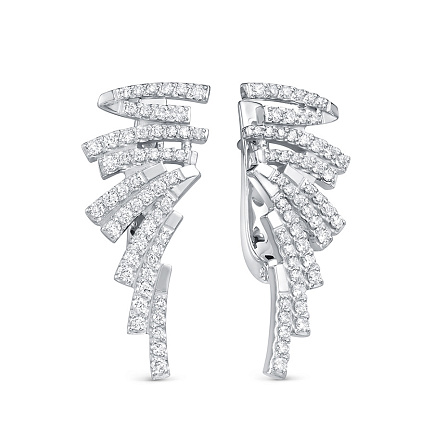 Серьги из белого золота с бриллиантами