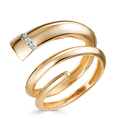 Кольцо из красного золота с бриллиантами