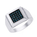 Печатка из белого золота с бриллиантами