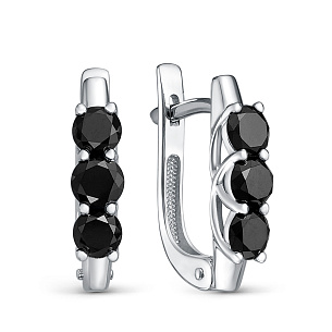 Серьги с английским замком из белого золота с бриллиантами