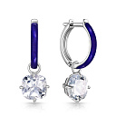 Серьги с английским замком из серебра с эмалью