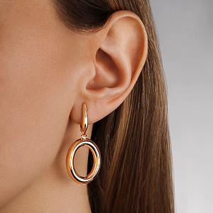 Серьги с английским замком из красного золота