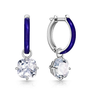 Серьги с английским замком из серебра с эмалью