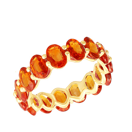 Кольцо из желтого золота с сапфирами