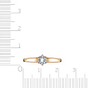 Кольцо из красного золота с фианитом