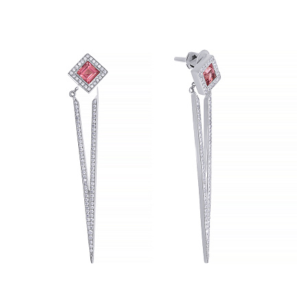 Серьги из белого золота с бриллиантами