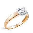 Кольцо из красного золота с бриллиантом