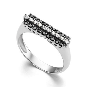 Кольцо из белого золота с бриллиантами