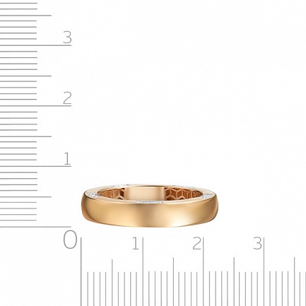 Кольцо обручальное из красного золота с бриллиантами