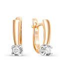 Серьги из красного золота с бриллиантами