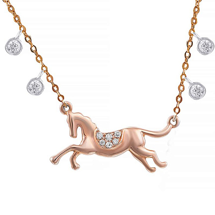 Колье из комбинированного золота с бриллиантами