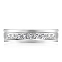 Кольцо обручальное из белого золота с бриллиантами