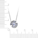 Колье из белого золота с бриллиантами, плетение якорное