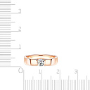 Кольцо обручальное из красного золота с бриллиантом