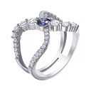 Кольцо из серебра с фианитом