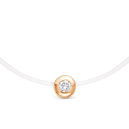 Колье из красного золота с бриллиантом