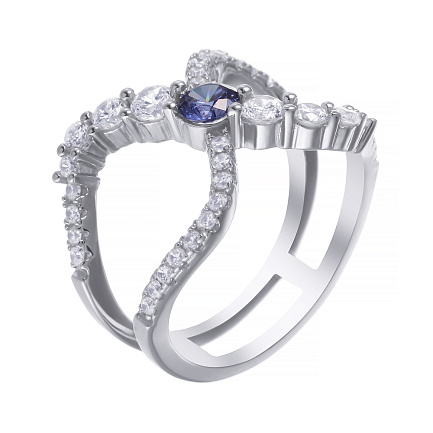 Кольцо из серебра с фианитом