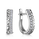 Серьги с английским замком из белого золота с бриллиантами