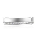 Кольцо обручальное из белого золота с бриллиантами