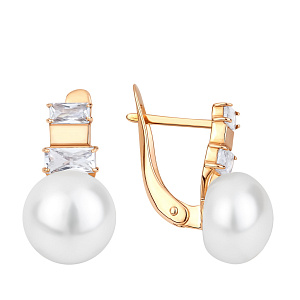 Серьги с английским замком из красного золота