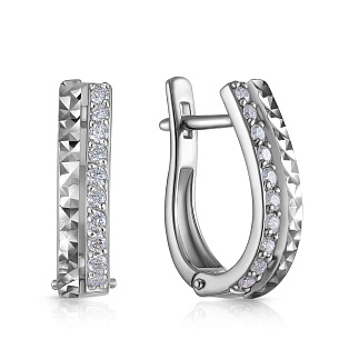 Серьги из белого золота с бриллиантами