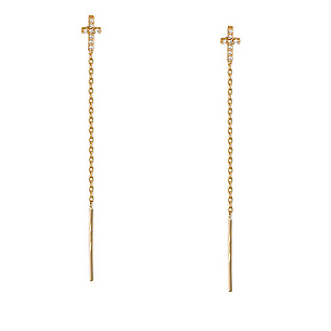 Серьги из красного золота с фианитом