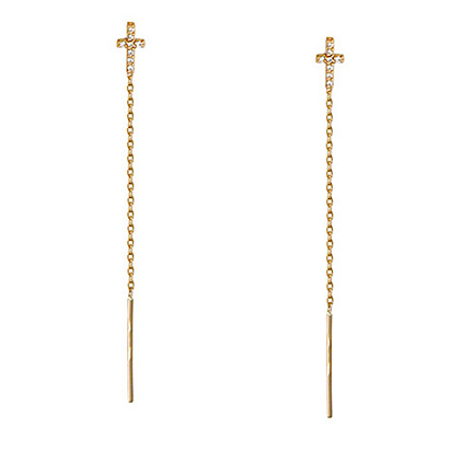 Серьги из красного золота с фианитом