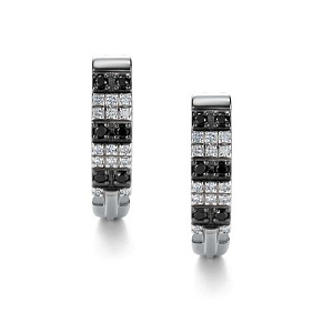 Серьги с английским замком из белого золота с бриллиантами