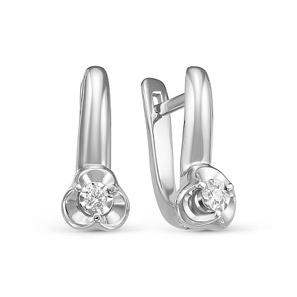 Серьги из белого золота с бриллиантами