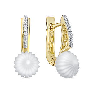 Серьги с английским замком из желтого золота