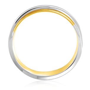 Кольцо обручальное из комбинированного золота с бриллиантом