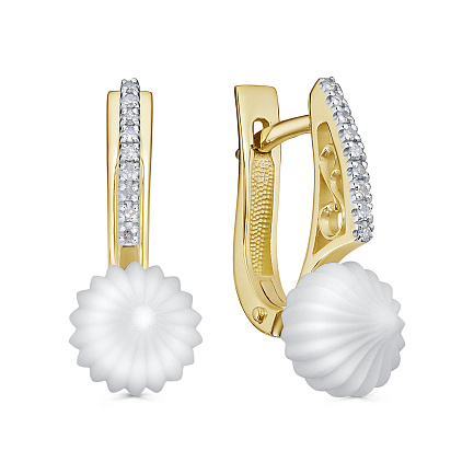 Серьги с английским замком из желтого золота