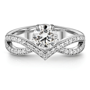 Кольцо из белого золота с бриллиантами