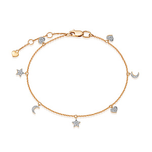 Браслет из красного золота с бриллиантами