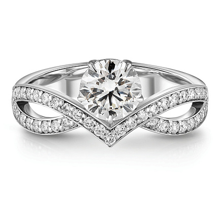 Кольцо из белого золота с бриллиантами