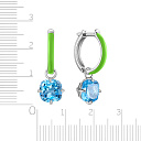 Серьги с английским замком из серебра с топазом