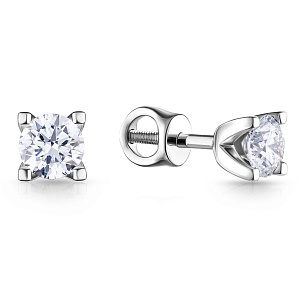 Серьги Пусеты из белого золота с бриллиантами