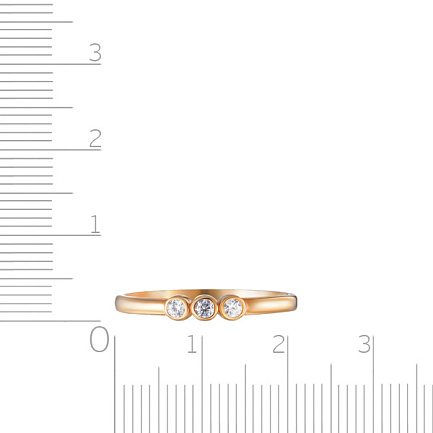 Кольцо из красного золота с фианитом