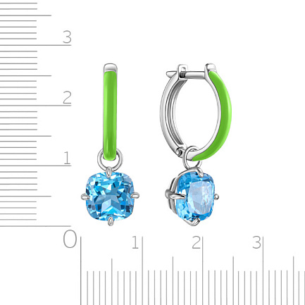 Серьги с английским замком из серебра с топазом