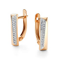 Серьги с английским замком из красного золота с бриллиантами