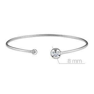 Браслет жесткий из белого золота с бриллиантом