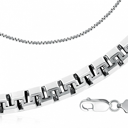 Браслет автомат из серебра, плетение греция