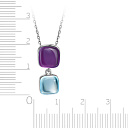 Колье из белого золота с аметистом, топазом, плетение якорное