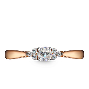 Кольцо из красного золота с фианитом