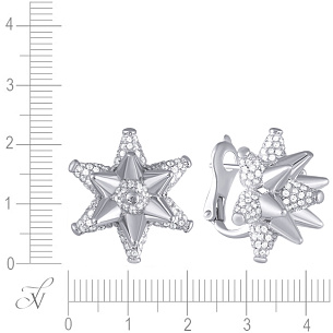 Серьги из серебра с фианитом