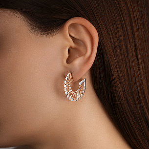 Пусеты из серебра с золочением