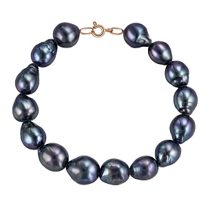 Браслет декоративный из красного золота с жемчугом